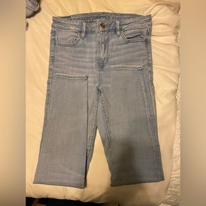 10 Long american eagle light wash jeans
